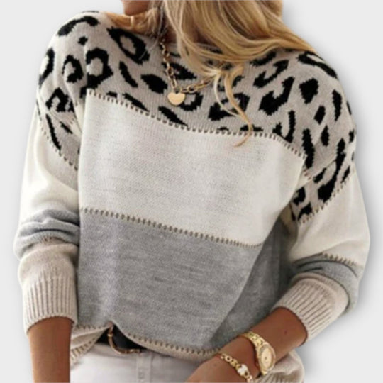Petra – Ležérní svetr s leopardím designem