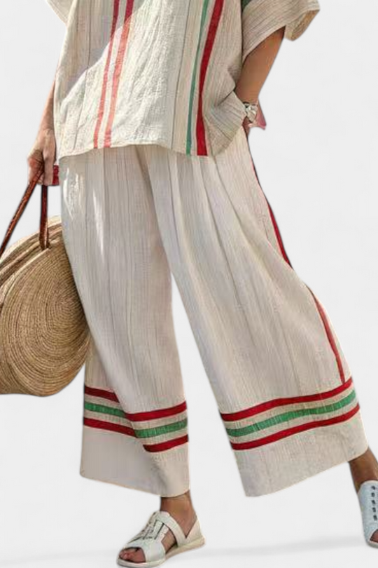 Mia – boho tištěná blůza a pohodlné široké kalhoty
